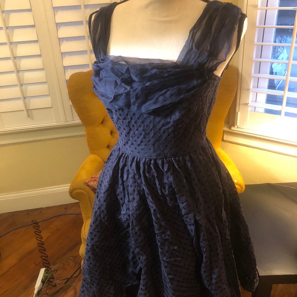 Anthropologie girls from savoy Peggy sue navy sz6 - Picture 3 of 10